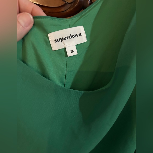 Superdown One-Shoulder Aimey Green Romper sized Medium #1032 - Picture 4 of 6